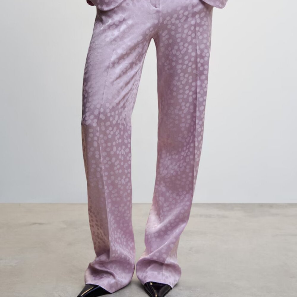 Mango Satin pants with polka-dots Size 12